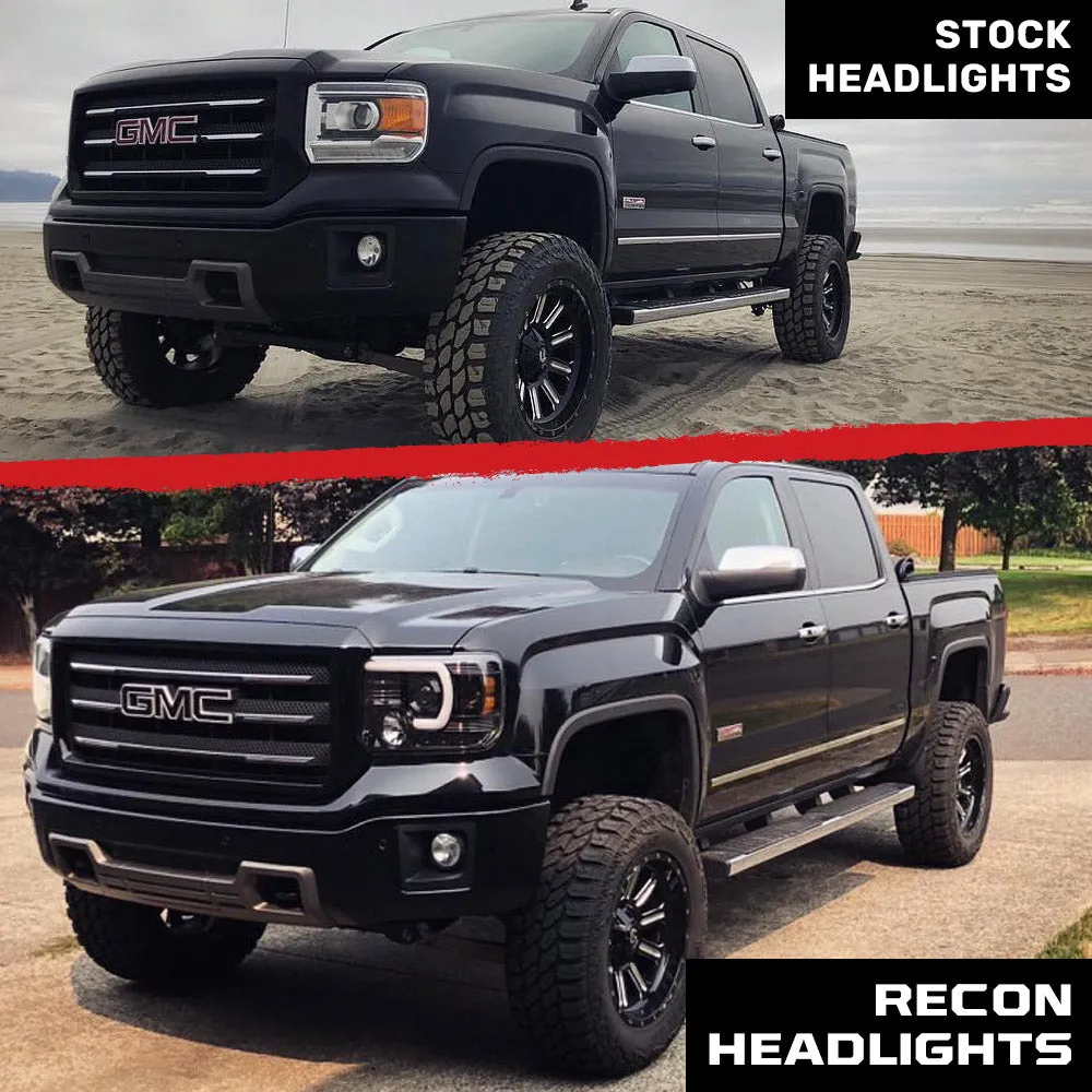 Gmc Sierra 3500 15-19 Dually Projector Headlights w Oled Amber Drls & Scanning Oled Amber Turn Signals in Smoked/Black product image