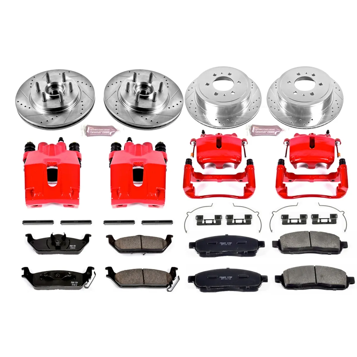 Z23 Evolution Sport Upgrade Kit: Drilled/Slotted Rotors; Carbon-Fiber Ceramic Pads; Powder Coated Calipers product image