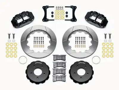 Wilwood Brakes 2007 - 2018 Jeep Forged Narrow Superlite 6R Big Brake Front Brake Kit (Hat) - 140-12440 - SRP Drilled & Slotted / Red