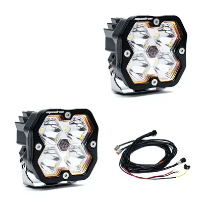 Baja Designs Squadron 2.0 Pro Black LED Auxiliary Light Pod Pair (No Harness) Universal Clear Spot Baja Designs