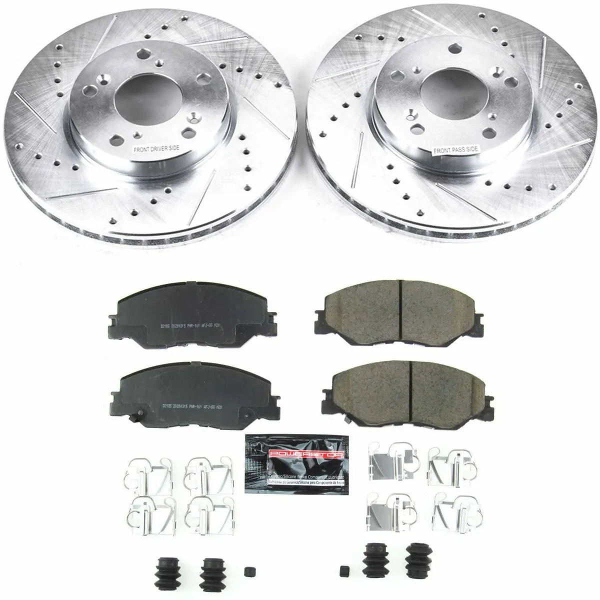 Z23 Evolution Sport Upgrade Kit: Drilled/Slotted Rotors; Carbon-Fiber Ceramic Pads W/Hardware product image