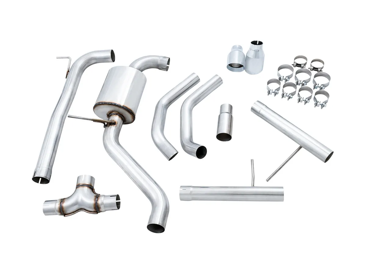 AWE Track Edition Exhaust - Non-Resonated - for MK7 Jetta GLI w/ Stock Downpipe - Chrome Silver Tips product image