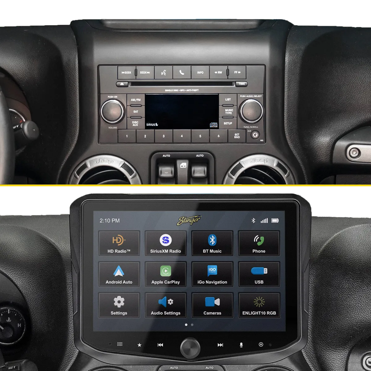 HORIZON10 Jeep Wrangler JK (2011-2018) 10" Radio Fully Integrated Kit w/Nav Card | Displays Vehicle Info & Off-Road Mode product image