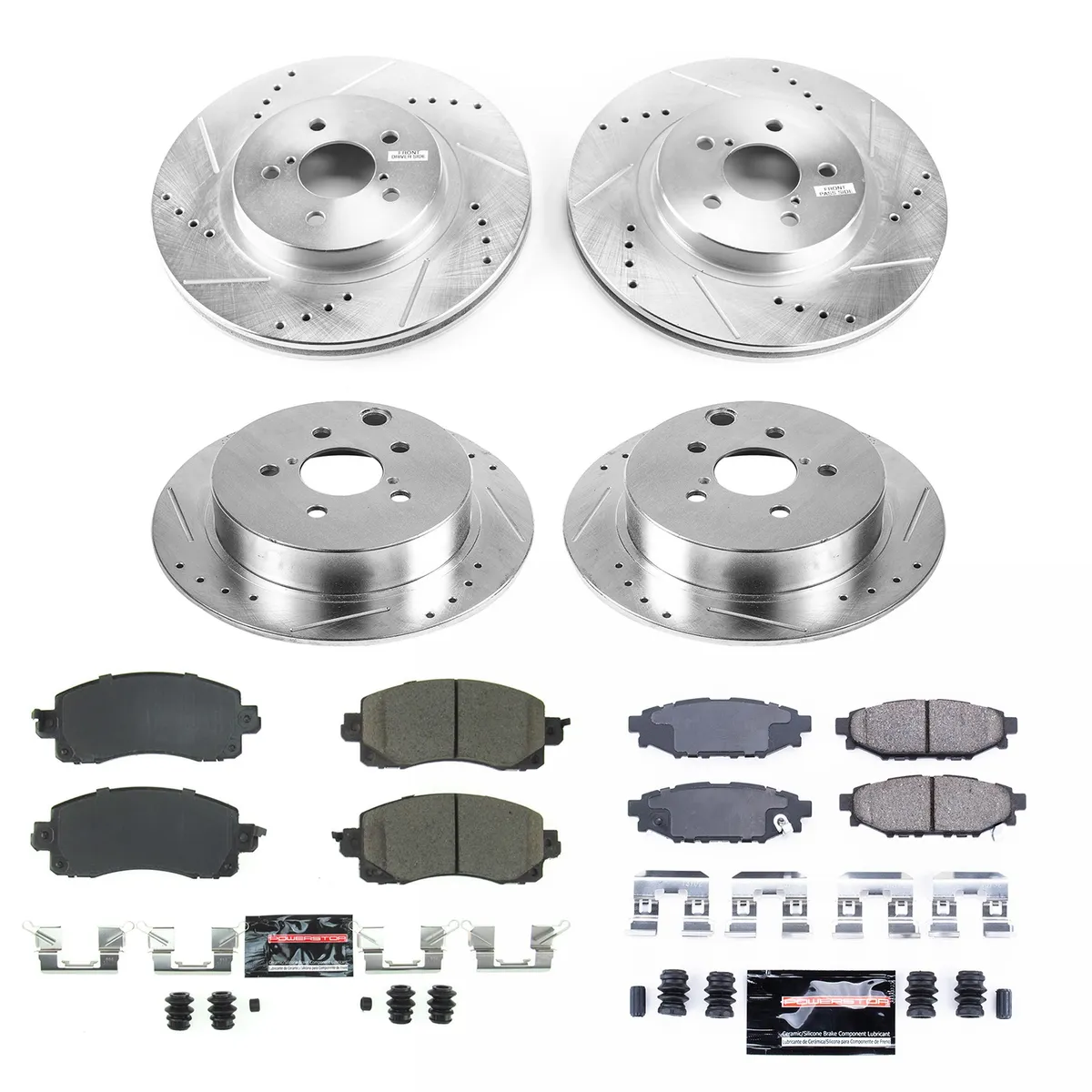 Z23 Evolution Sport Upgrade Kit: Drilled/Slotted Rotors; Carbon-Fiber Ceramic Pads W/Hardware product image