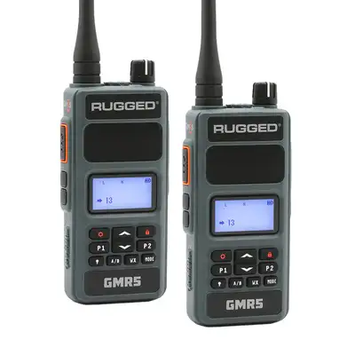 Rugged Radios GMR5 - 5W GMRS Handheld Radio - 2 Pack - Grey