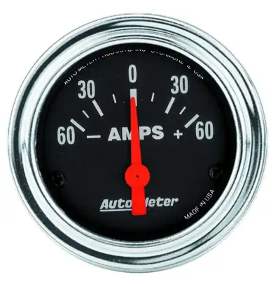 AutoMeter Gauge, Ammeter, 2 1/16", 60A, Electric, Traditional Chrome
