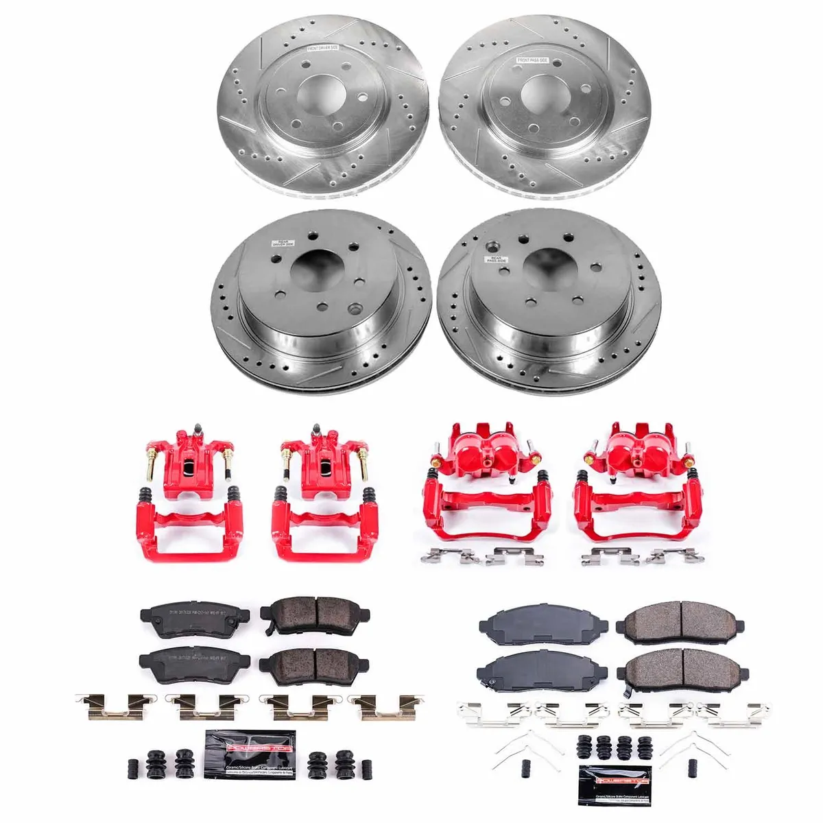 Z23 Evolution Sport Upgrade Kit: Drilled/Slotted Rotors; Carbon-Fiber Ceramic Pads; Powder Coated Calipers product image