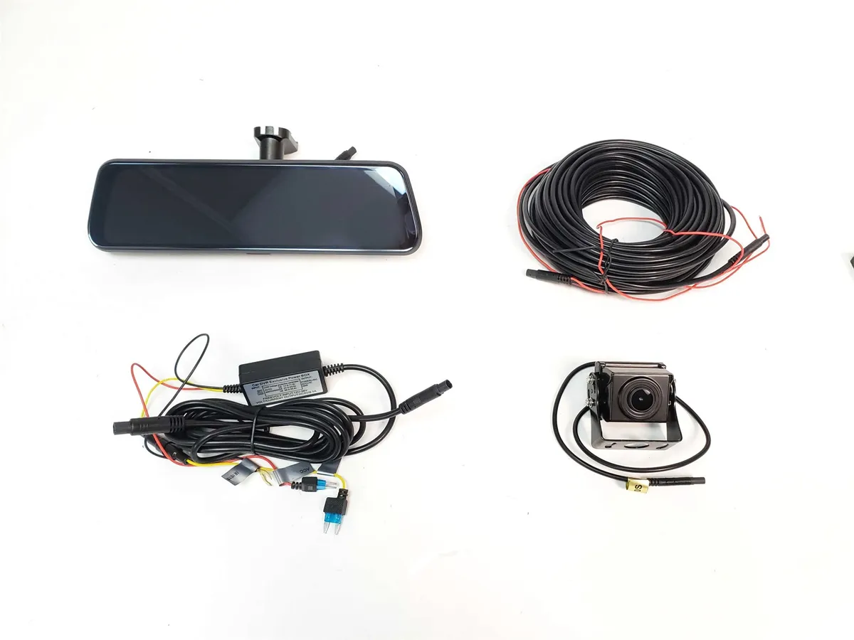 FullVUE® Mirror Commercial Camera System w/Built-In Dashcam; Park Monitoring Available; 32 GB SD Card Included; Parking Gridlines Available; Built-In G-Shock Sensor; product image