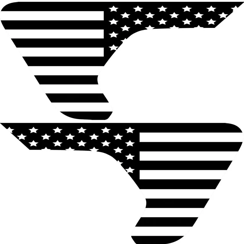 Black and White Flag 2pc Vinyl Fender Decal product image