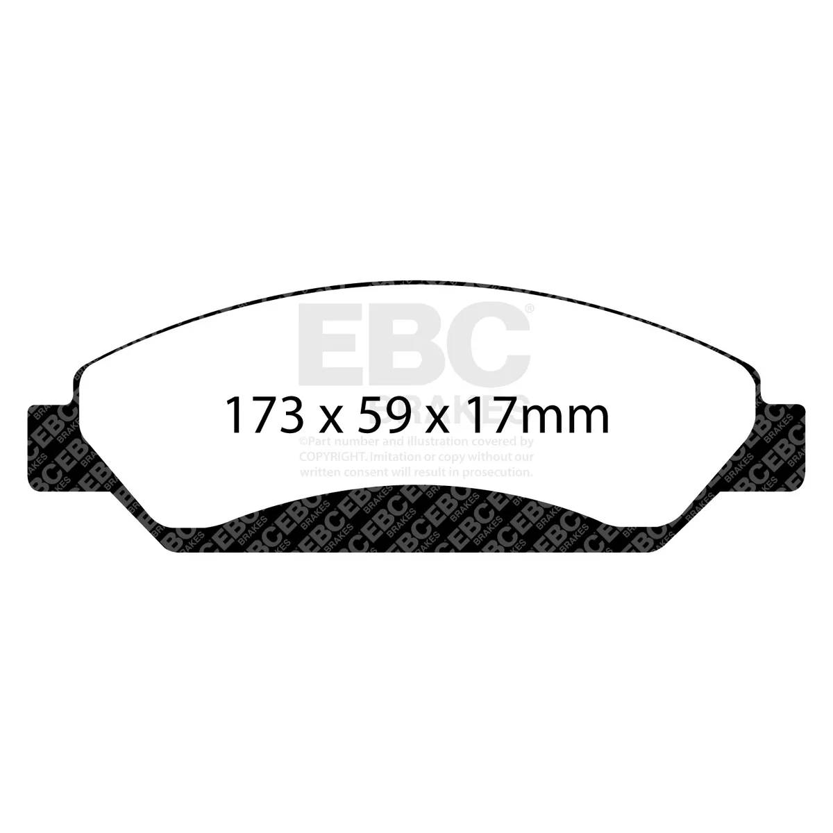Truck/SUV Extra Duty Brake Pads; FMSI Pad No. D1092; Vented; 330mm Dia.; 55mm Height; 30mm Thick; 78.5mm Center Hole Dia.; Pad Dimensions: 173 x 59 x 17mm; product image