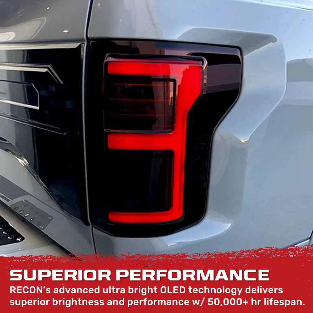 Ford F150 15-17 And Raptor 17-19 Replaces OEM LED Style Tail Lights w Blind Spot Warning System Oled Tail Lights - Cle product image