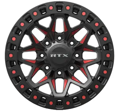 RTX Wheels Zion 18x9 8x180 Et20 Cb125.1 Gloss Black Milled Red