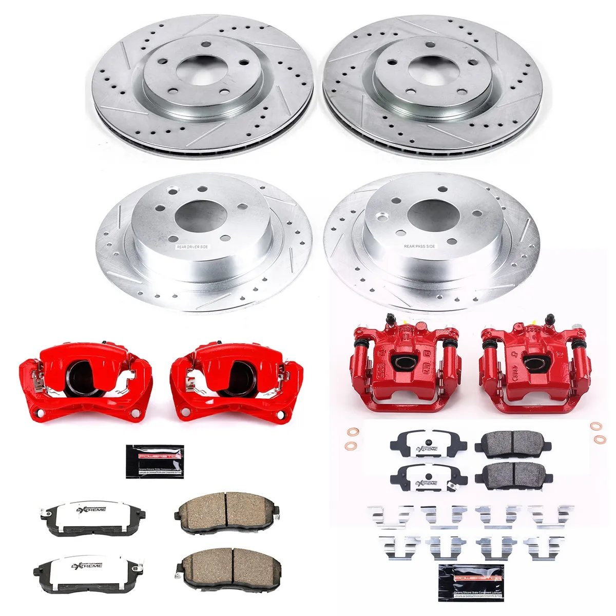 Z26 Street Warrior Upgrade Kit: Drilled/Slotted Rotors; Carbon-Fiber Ceramic Pads; Powder Coated Calipers product image