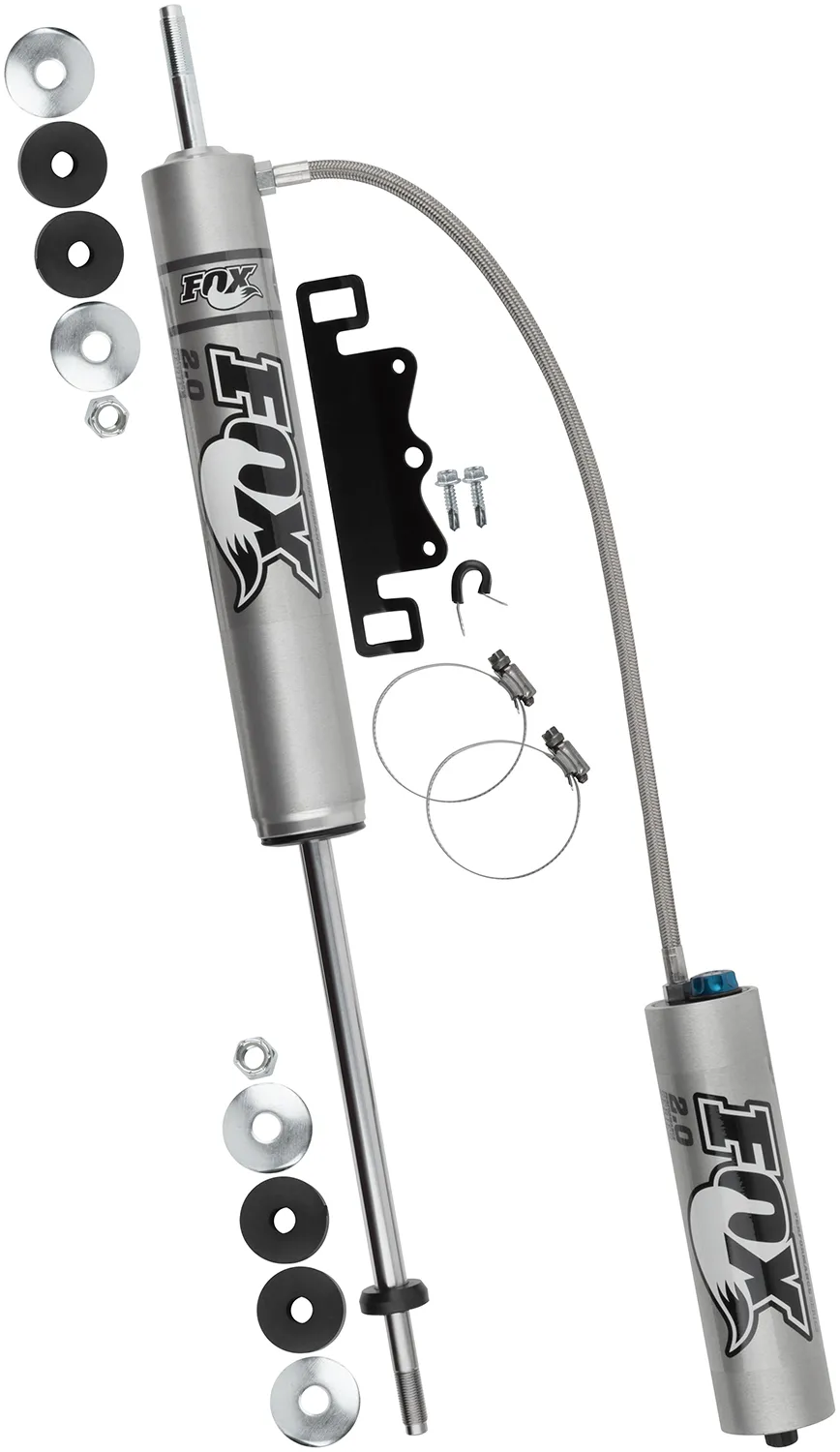 83-95 Defender & 94-98 Discovery I Land Rover Front PS Remote Reservoir 8.6 Inch 0-1 Inch Lift CD Adjuster Fox Offroad Shocks product image