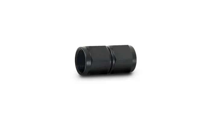 Female Straight Union Adapter Fitting; -4AN x -4AN; 6061 Aluminum; Black Anodized; product image