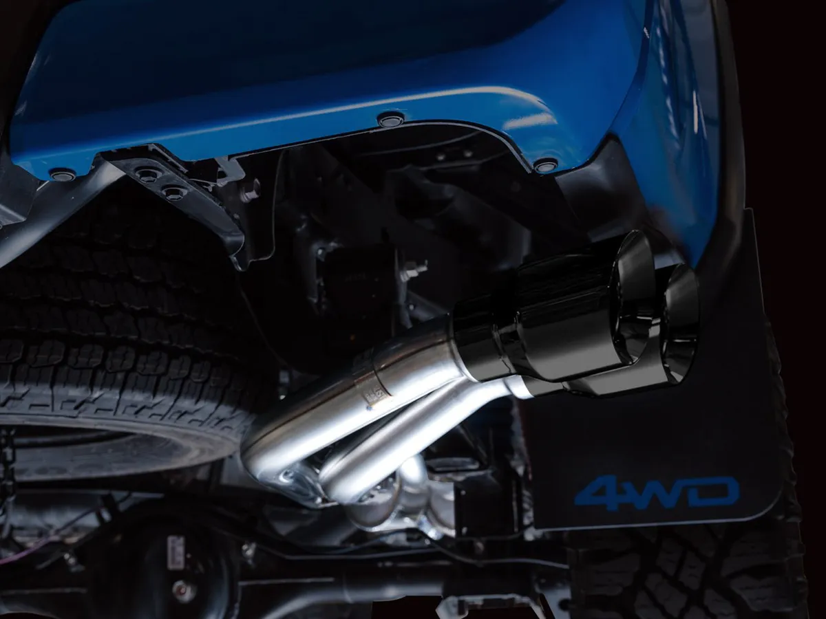AWE 0FG Exhaust with BashGuard for 3rd Gen Tacoma - Dual Diamond Black Tips product image