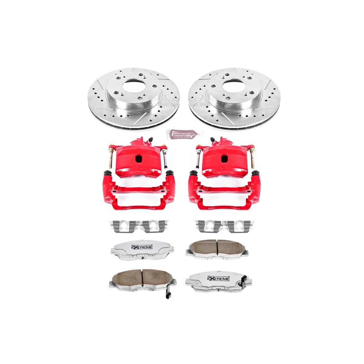 Z26 Street Warrior Upgrade Kit: Drilled/Slotted Rotors; Carbon-Fiber Ceramic Pads; Powder Coated Calipers product image