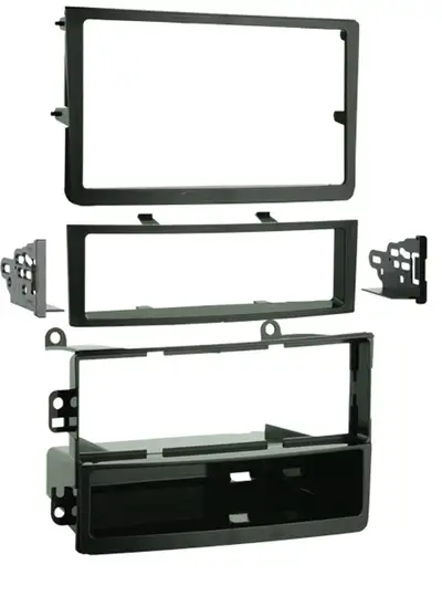 Metra Electronics Turbokits; Radio Installation Kit; Incl. Instr./Hardware/Storge Pocket/Snap-In Iso Support System/Double Din Trim; For Double Din; Recessed Din Opening; High-Grade ABS Plastic;