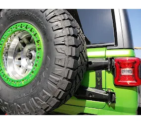 18c Wrangler Heavyduty Hinged Spare Tire Carrier Powder Coated Black product image