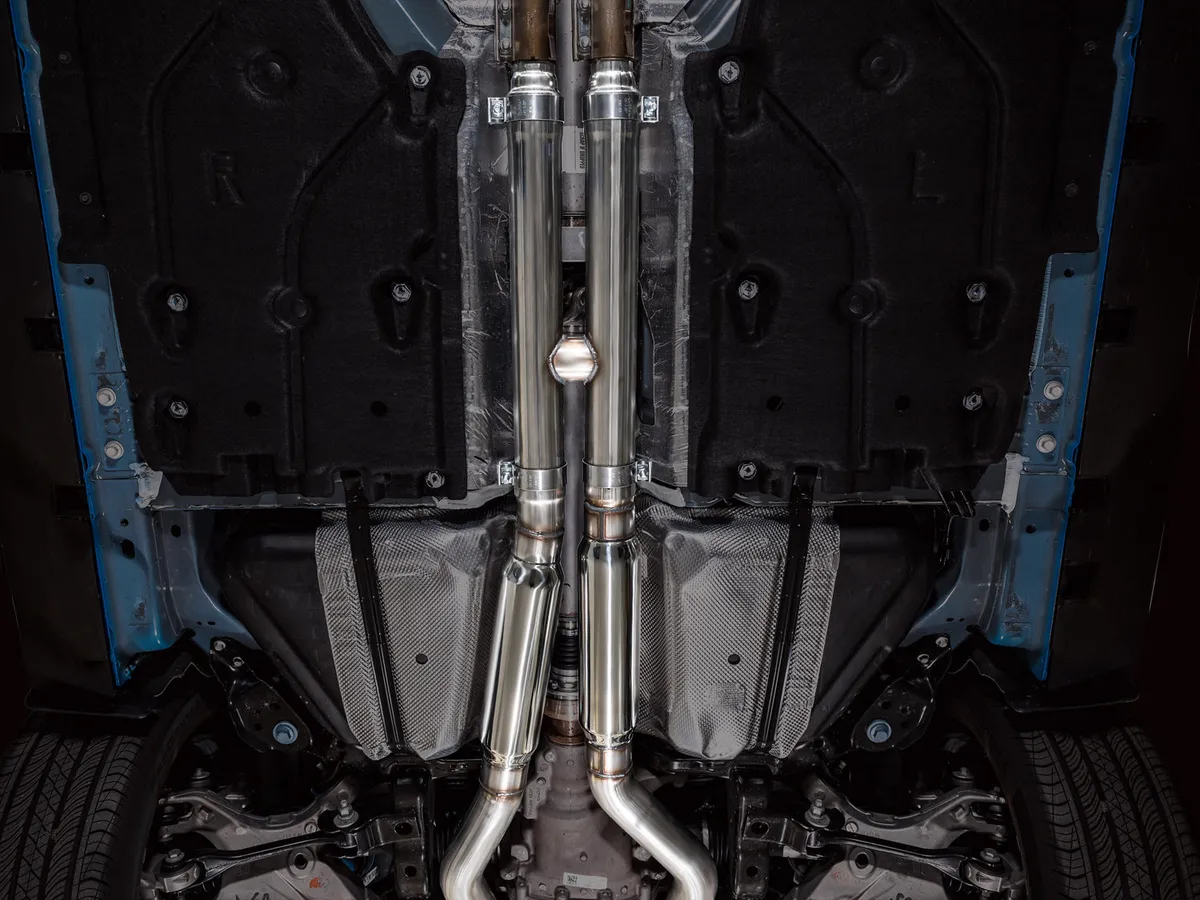 AWE Touring Edition Exhaust for S650 Ford Mustang GT Fastback - Dual Diamond Black Tips product image