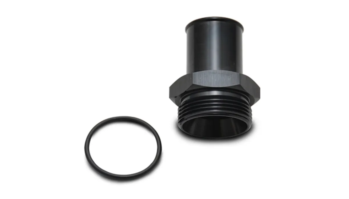 ORB to Hose Barb Adapter Fitting; -10AN Male ORB; 0.375 in. Barb Size; 6061 Aluminum; Black Anodized; Single Barb; product image