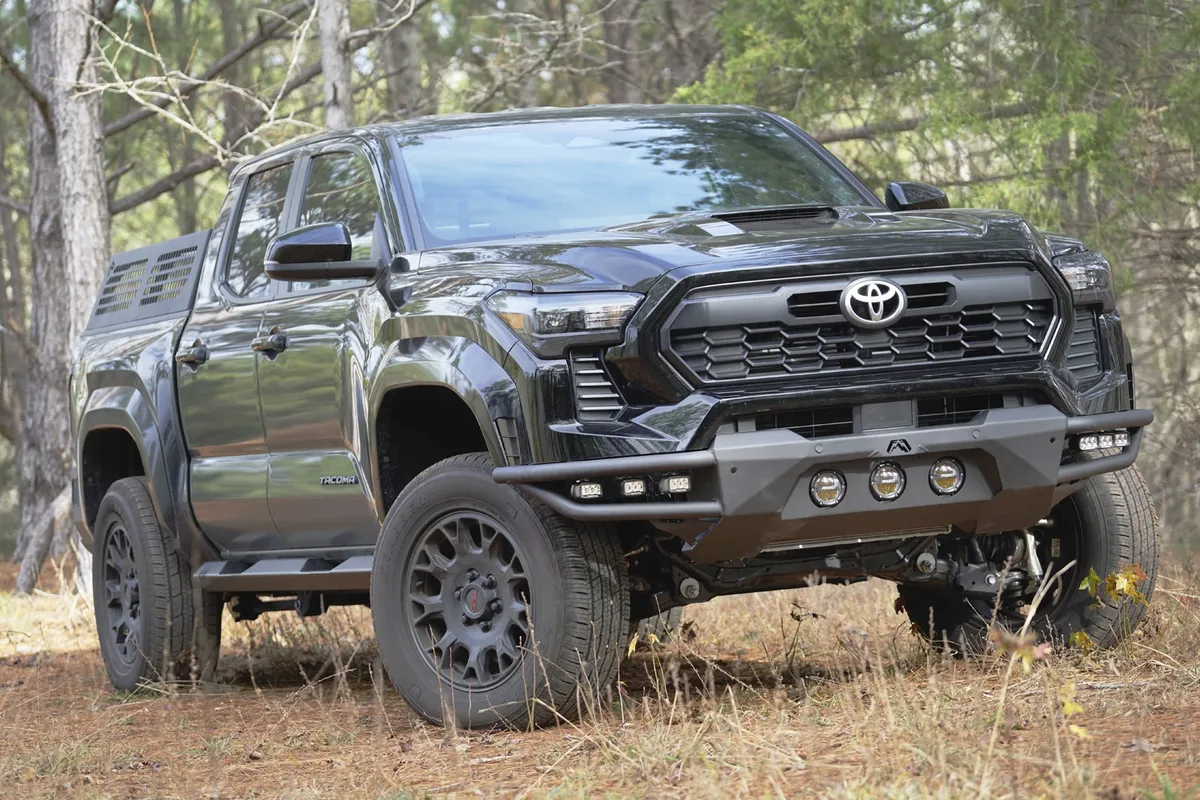 Hybrid Front Bumper; 2 Stage Matte Black Powder Coated; w/No Guard; Non-Winch; product image