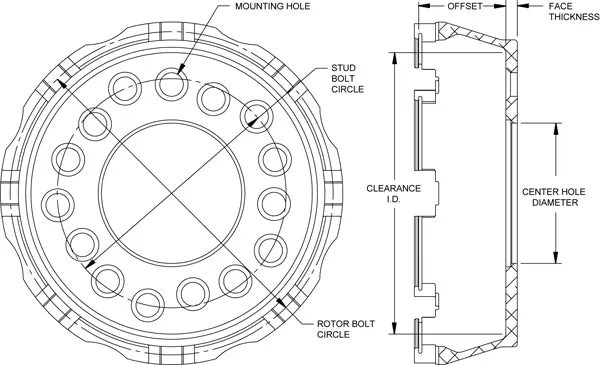 Wilwood Brakes Wilwood HATDRAG8x7.00 BC5x4.504.755.00 MT