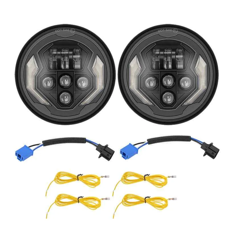 7'' LED Headlights with DRL & Turn Signals for 1997-Later Jeep Wrangler | Lightning Style product image