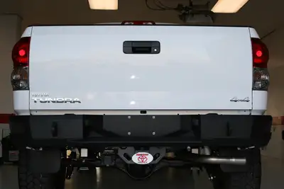 Fab Fours Heavy Duty Rear Bumper; 2 Stage Black Powder Coated; Incl. 0.75 in. D-Ring Mount;