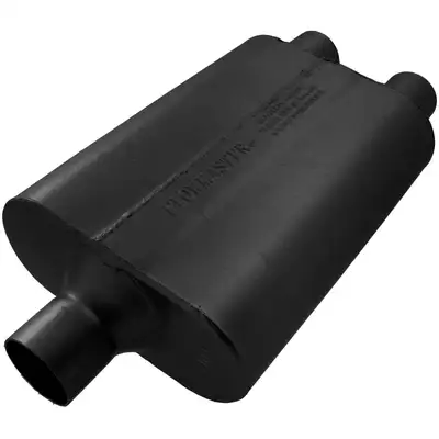 Flowmaster 40 Series Delta Flow Muffler 2.25in IN (C) / 2.25in OUT (D): ea 16 Gauge Aluminized Steel