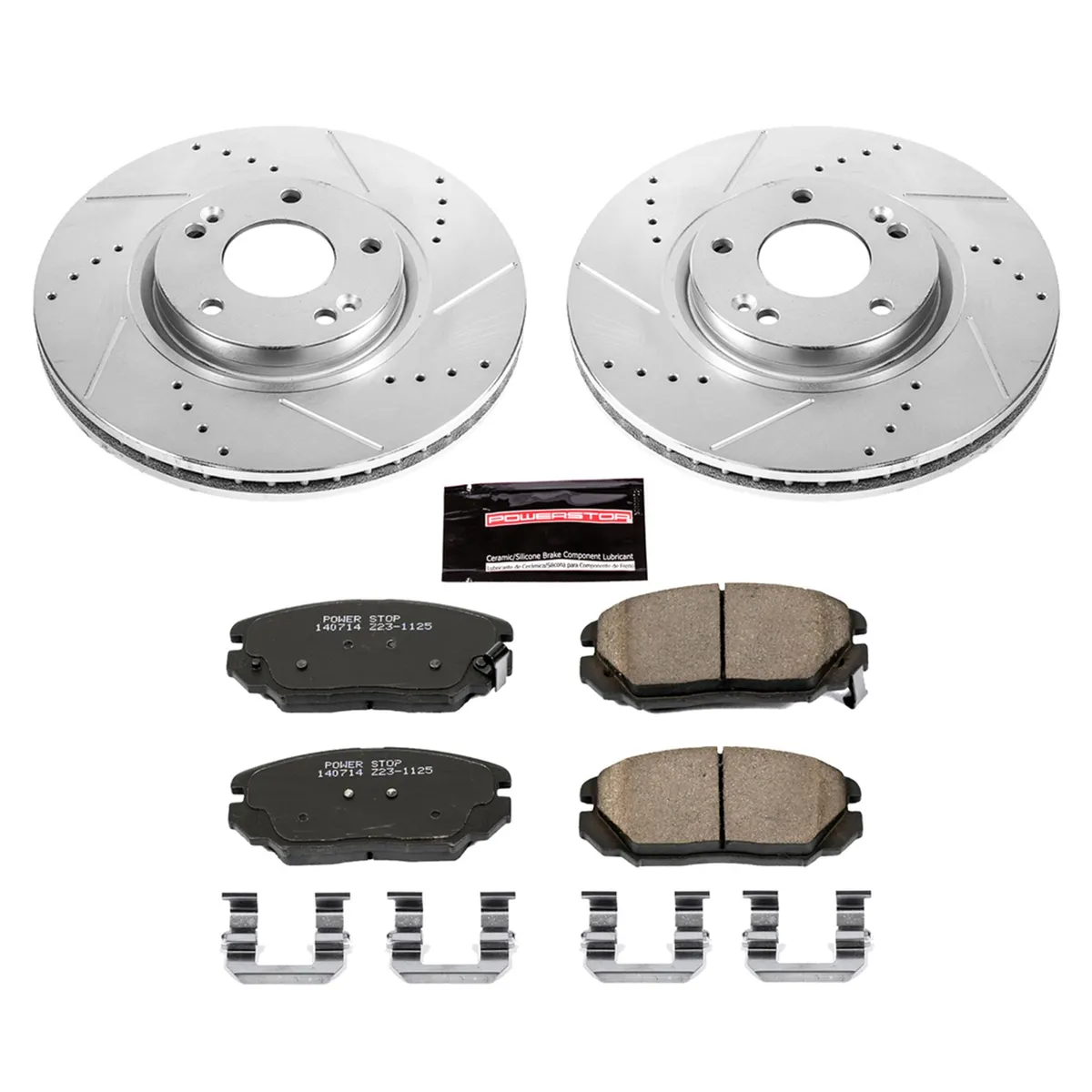 Z23 Evolution Sport Upgrade Kit: Drilled/Slotted Rotors; Carbon-Fiber Ceramic Pads W/Hardware product image