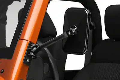 Rugged Ridge 9718 Wrangler Quick Release Mirror Kit Textured Black Rectangular