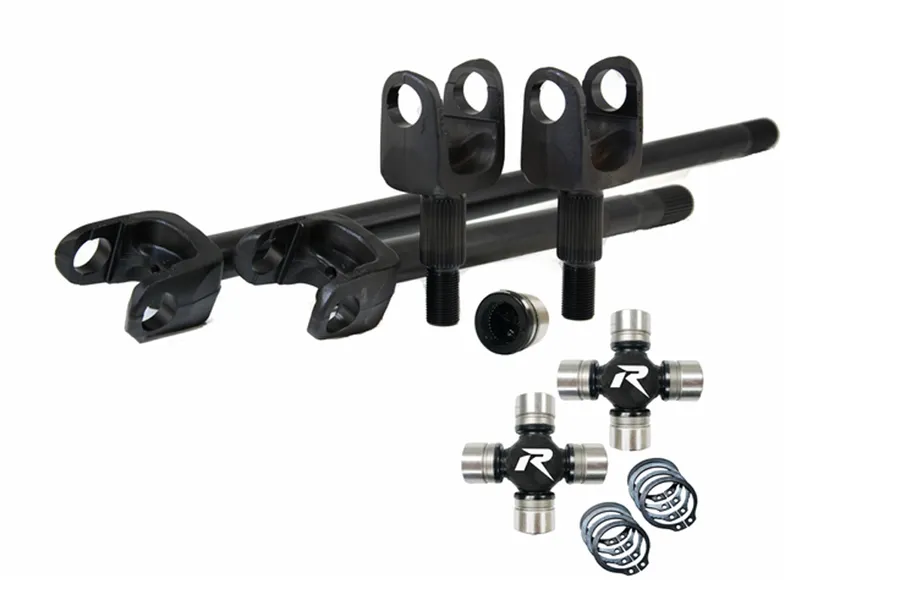 Revolution Gear & Axle Dana 30 YJ/MJ/XJ 27 Spline 4340 Chromoly USA Made Front Axle Kit with Disconnect Eliminator HD U-Joints Revolution Gear