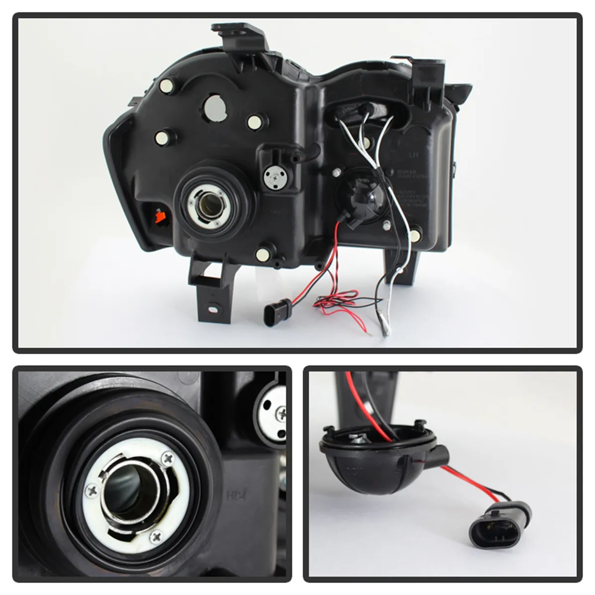 Spyder Signature Jeep Grand Cherokee 05-07 Projector Headlights - LED Halo - LED Replaceable LEDs - Black Smoke - High H1 Included - Low 9006 Not Included product image