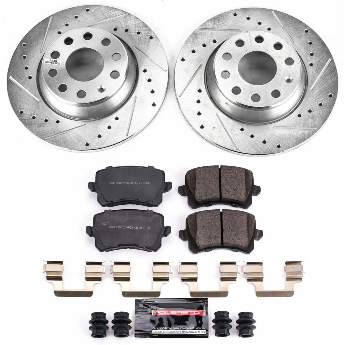 Z23 Evolution Sport Upgrade Kit: Drilled/Slotted Rotors; Carbon-Fiber Ceramic Pads W/Hardware product image