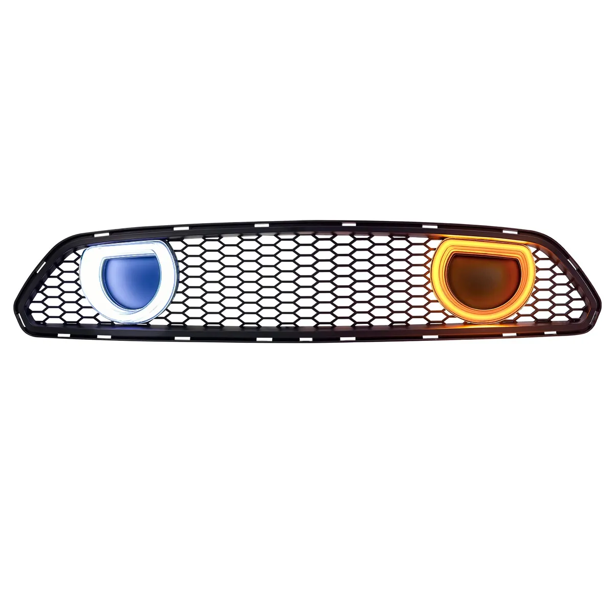 American Modified Amfmca00615 Mach 1 Style Upper Grille With LED DRL And Turn Signal - Matte Black product image