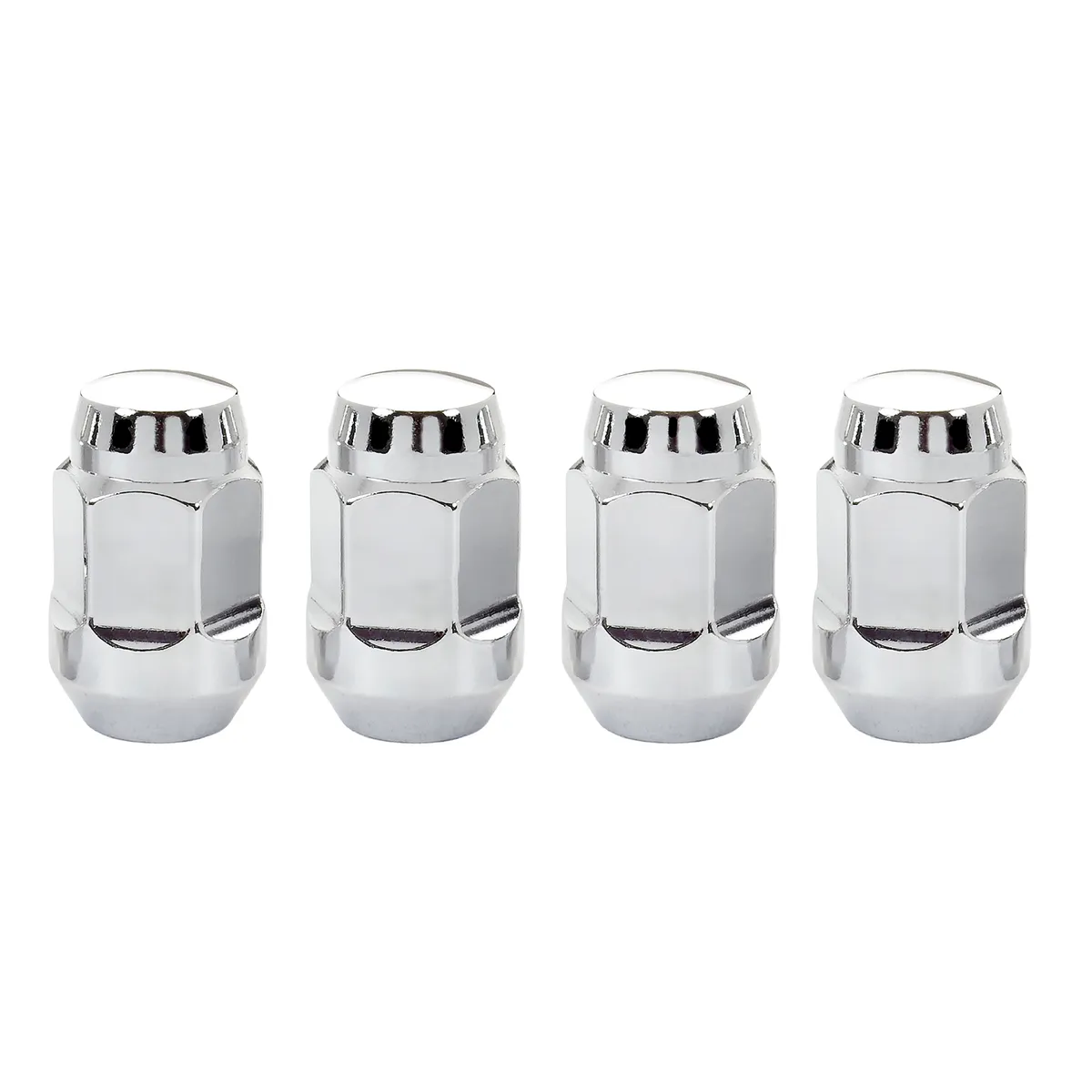 Hex Lug Nut 7/1620 Cone Seat Bulge 3/4 Hex 1.45 in Oal Chrome (4 Pk) product image