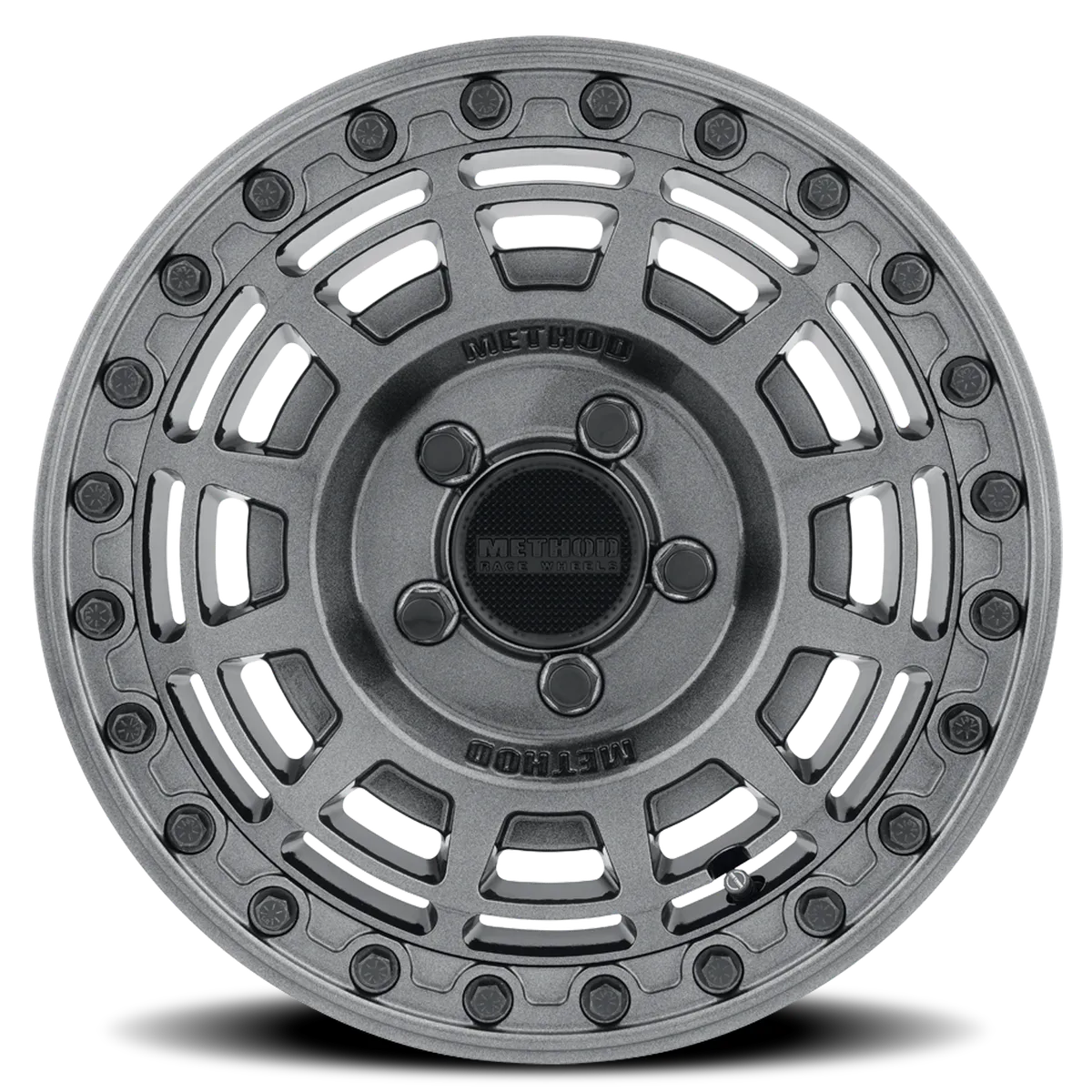 Method Race Wheels Aluminum Wheels 15x7 MR415 Beadlock UTV Bolt Pattern 5 On 114.3 Offset 38 Lip Size 0 Graphite GY Gloss Graphite Ring Method