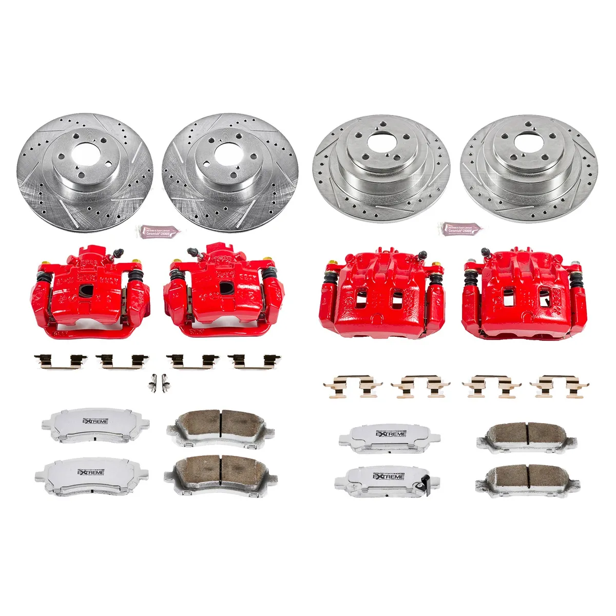 Z26 Street Warrior Upgrade Kit: Drilled/Slotted Rotors; Carbon-Fiber Ceramic Pads; Powder Coated Calipers product image