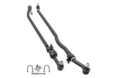 Rock Jock Currectlync Steering System 07-18 Wrangler JK w/Flipped Drag Link 1 1/2 Inch Diameter Tube Tie Rod/Forged Drag Link/Forged Tie Rod Ends Premium Jam Nuts And Adjuster RockJock 4x4