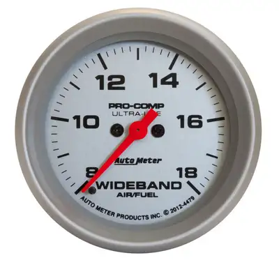 AutoMeter Gauge, Air/Fuel Ratio-Wideband, Analog, 2 5/8", 8:1-18:1, Stepper Motor, Ultra-Lite