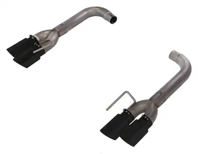 Pypes Performance exhaust Axle Back Exhaust 18-Pres Mustang GT Split Rear Quad Exit 3 in Quad 304 Stainless Steel Black Coated Tips Incl Hardware/Muffler DeletePypes Exhaust