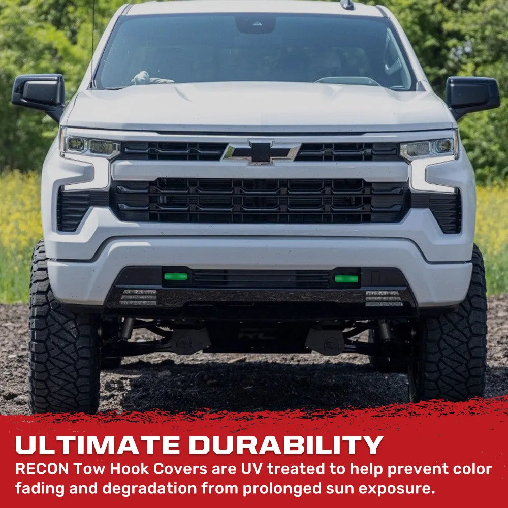 Chevy 20-25 Silverado 1500 Tow Hook Covers 2-Piece Set of Silicone Covers Standard & LED Options - Multiple Colors product image