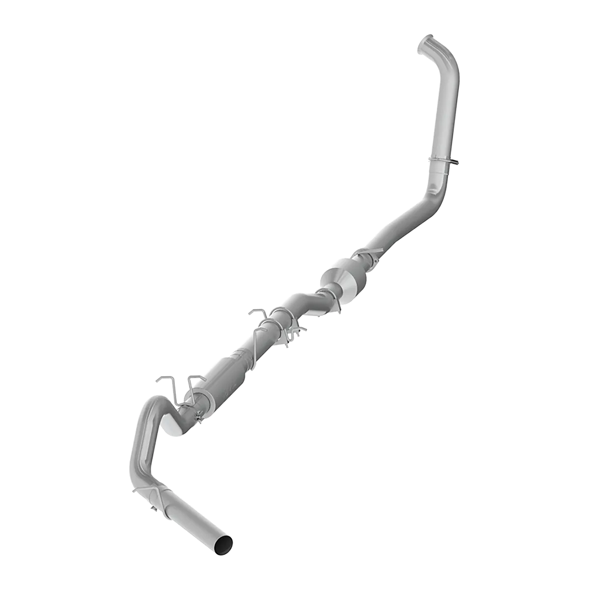 Armor Lite Turbo Back Exhaust System; 4 in.; Incl. 3.5 in. Turbo Down Pipe/Mid Pipe/Ext. Pipe/Muffler/Over Axle Pipe/Tailpipe/Hardware; No Tip Incl.; Single Side Exit; Aluminized; product image