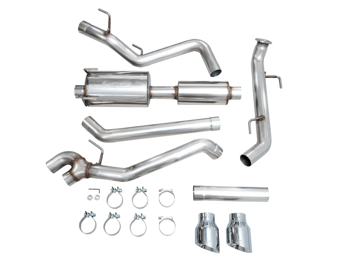 AWE 0FG Exhaust for 4th Gen Toyota Tacoma - Dual Chrome Silver Tips product image