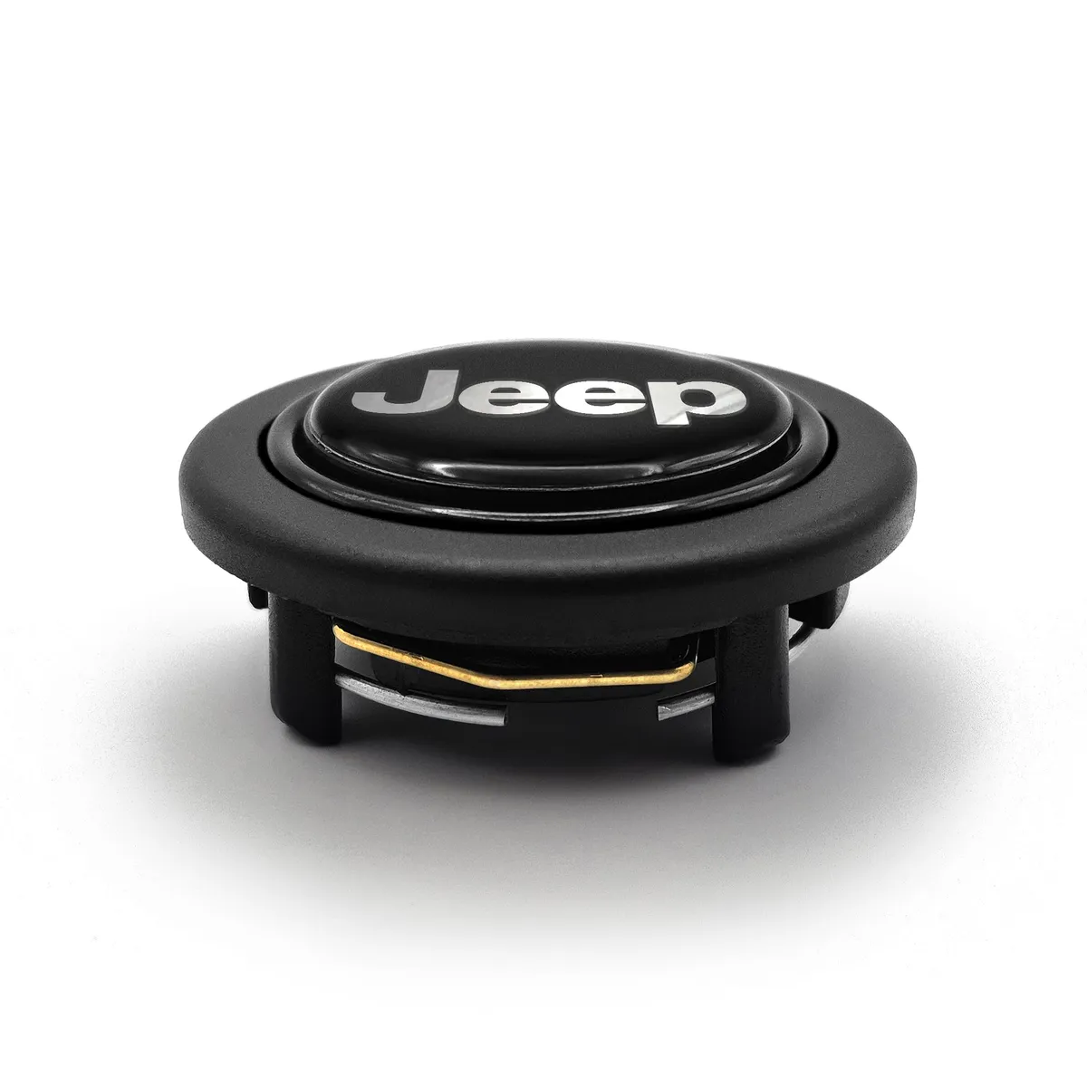 Mopar Licensed Horn Button; Black Plastic; Jeep; Signature Wheels; product image