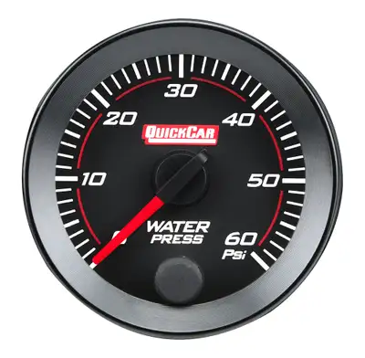 Quickcar Racing RedLine Gauge 2-1/16in Water Pressure 0-60psi