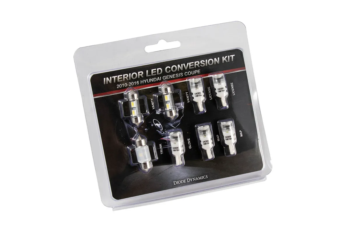 2010-2016 Hyundai Genesis Coupe Interior Kit Stage 1 Cool White Diode Dynamics product image