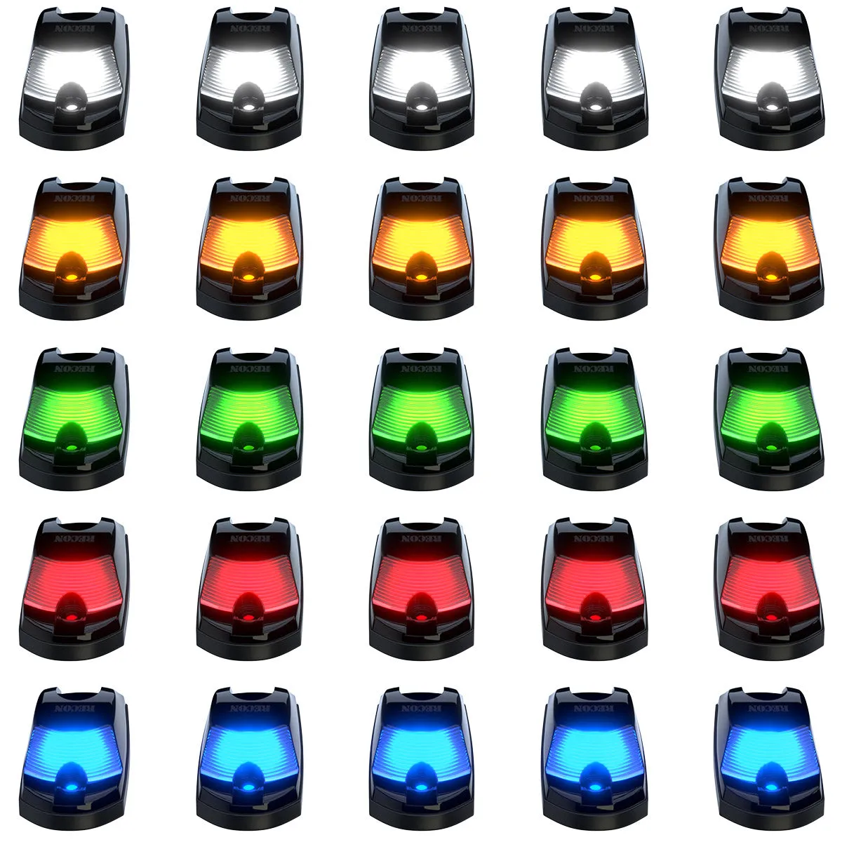 Ford 17-25 Super Duty 5-Piece Ultra Bright RGB Multi-Colored LED Cab Roof Lights Bluetooth App (Fresh Install: For Models That Did Not Come With Factory Cab Lights) - Multiple Lens product image