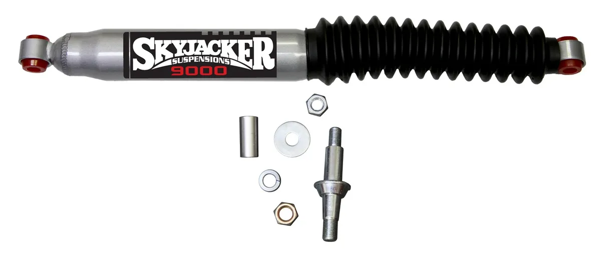 Steering Stabilizer HD OEM Replacement Kit Silver w/Black Boot 84-00 Jeep Cherokee 84-90 Jeep Wagoneer 86-92 Jeep Comanche 87-95 Jeep Wrangler 93-98 Jeep Grand Cherokee 97-06 Jeep Wrangler 97-06 Jeep TJ Skyjacker product image
